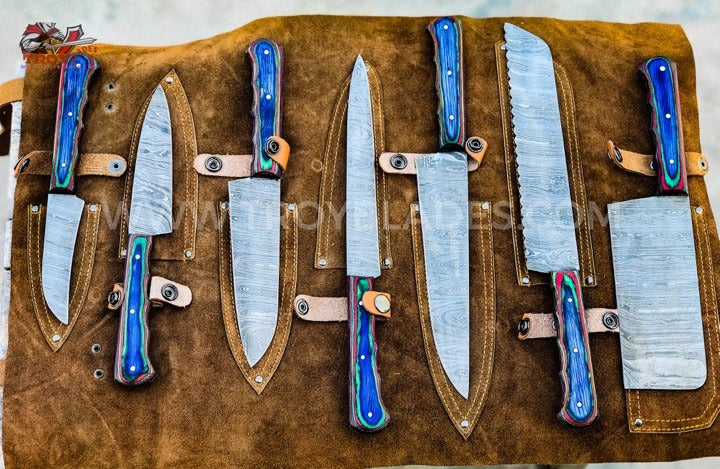 Beautiful Custom Handmade Damascus kitchen knives - Troy Blades