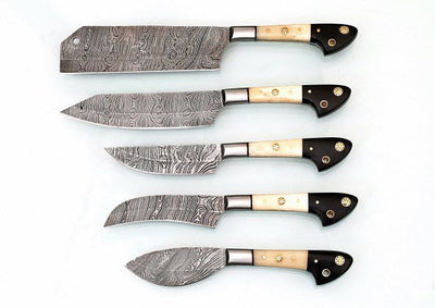 Custom Handmade Damascus outdoor/BBQ knives set - Troy Blades