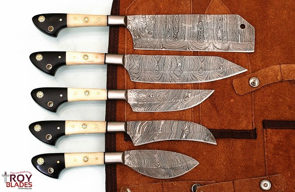 Custom Handmade Damascus outdoor/BBQ knives set - Troy Blades