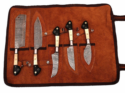 Custom Handmade Damascus outdoor/BBQ knives set - Troy Blades