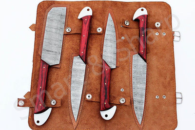Beautiful Custom Handmade Damascus BBQ/kitchen knives - Troy Blades