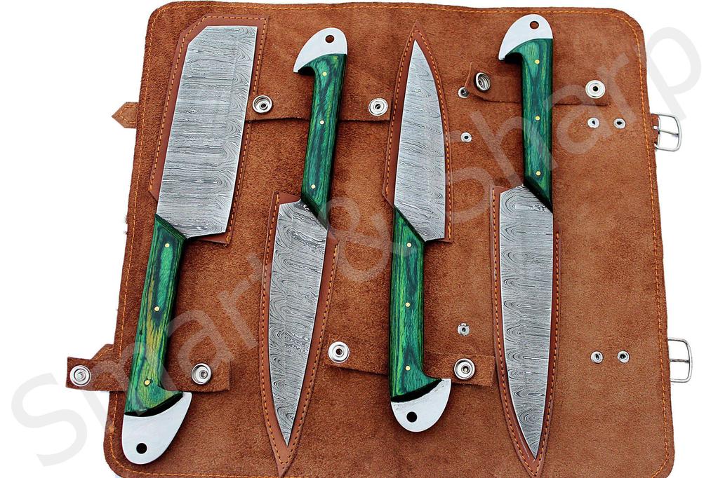 Beautiful Custom Handmade Damascus BBQ/kitchen knives - Troy Blades