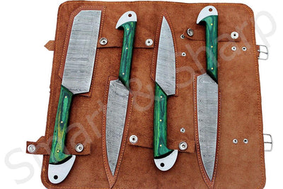 Beautiful Custom Handmade Damascus BBQ/kitchen knives - Troy Blades