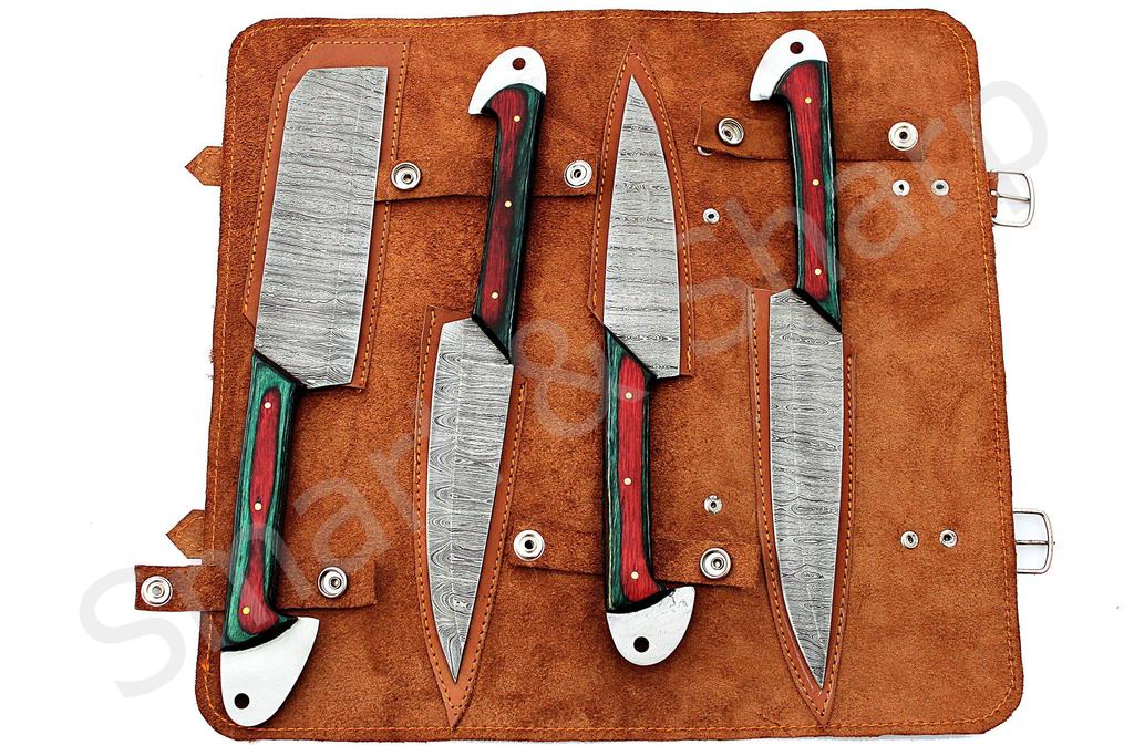 Beautiful Custom Handmade Damascus BBQ/kitchen knives - Troy Blades