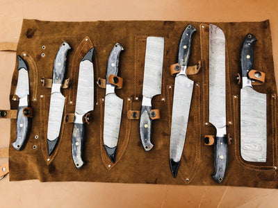 Beautiful Custom Handmade Damascus kitchen knives - Troy Blades