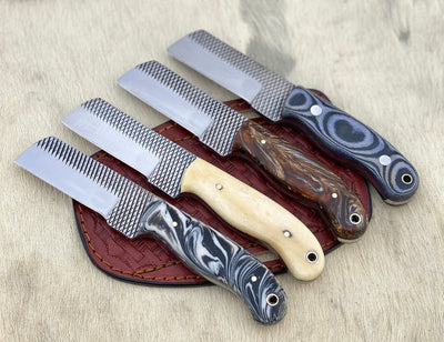 Deal of 4 Custom Handmade Rasp steel Cowboy knife - Troy Blades