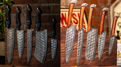 Beautiful Custom Handmade Damascus ForgedSteel BBq/Kitchen sets Deal - Troy Blades