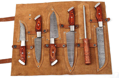 Beautiful Custom hand made Damascus steel kitchen knives sets 80 - Troy Blades