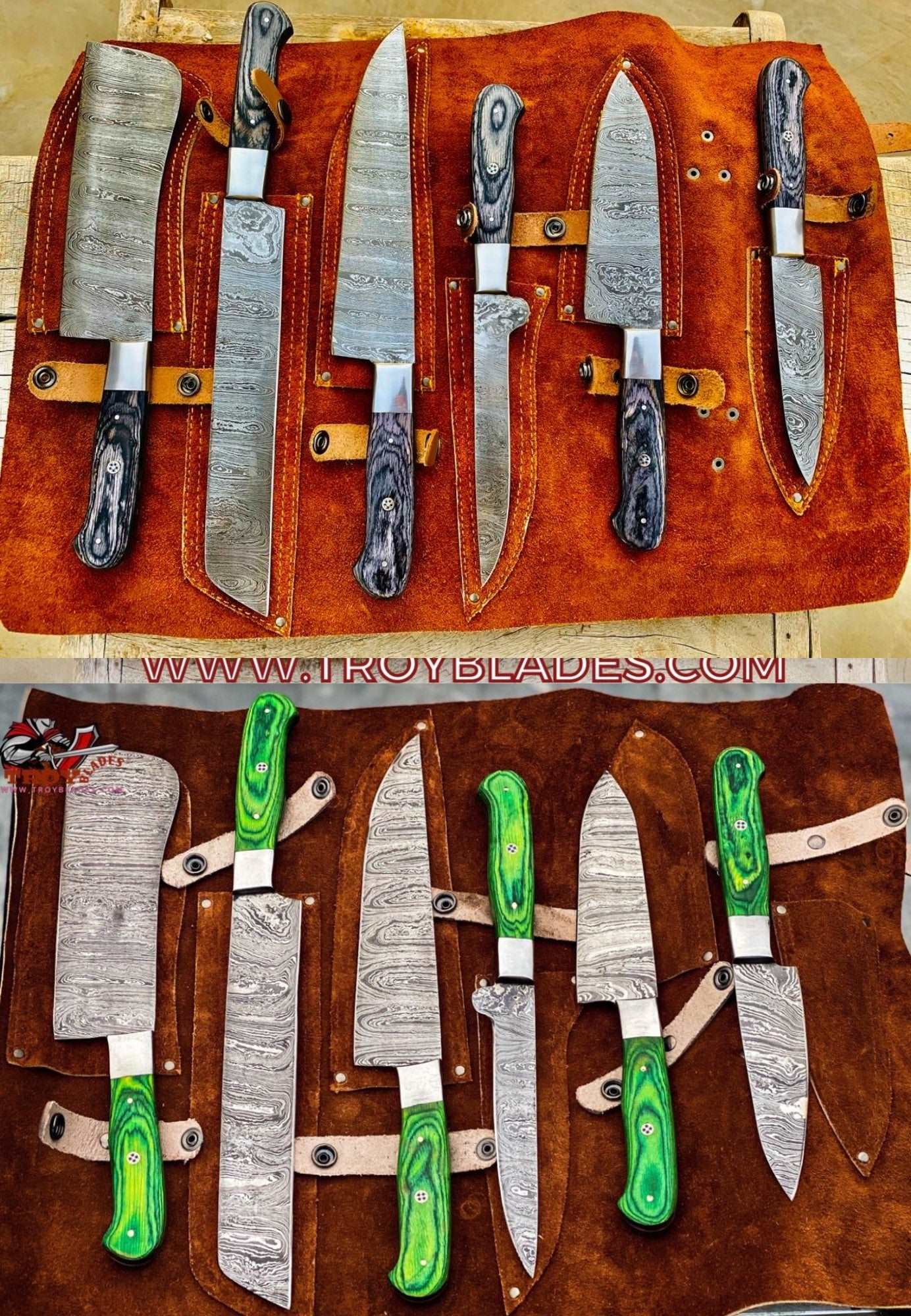 Beautiful Custom Handmade kitchen/BBq knives sets - Troy Blades