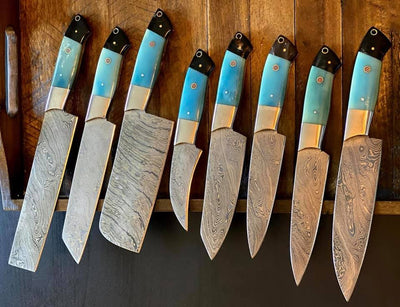 Beautiful Custom Handmade Damascus kitchen knives 08 - Troy Blades