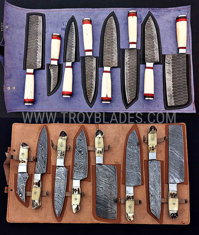 Beautiful Custom Handmade Damascus BBQ/kitchen knives 69 - Troy Blades