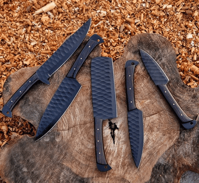 Beautiful Custom Handmade Damascus BBQ/kitchen knives - Troy Blades