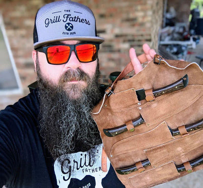 Beautiful Custom Handmade Damascus BBQ/kitchen knives Set - Troy Blades