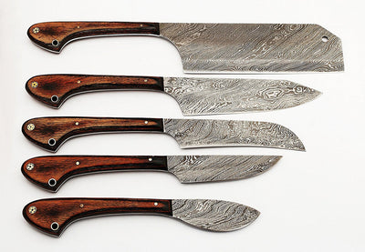 Custom Handmade Damascus steel kitchen/BBQ knives set - Troy Blades