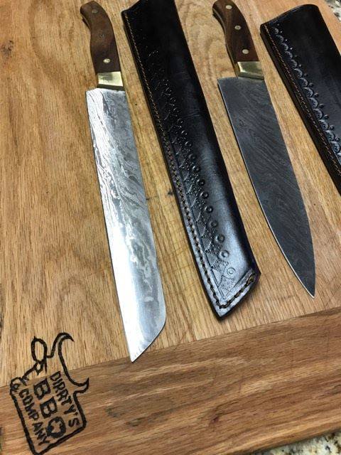 HandMade Kitchen Knife + Fine edge Brisket knife Set - Troy Blades