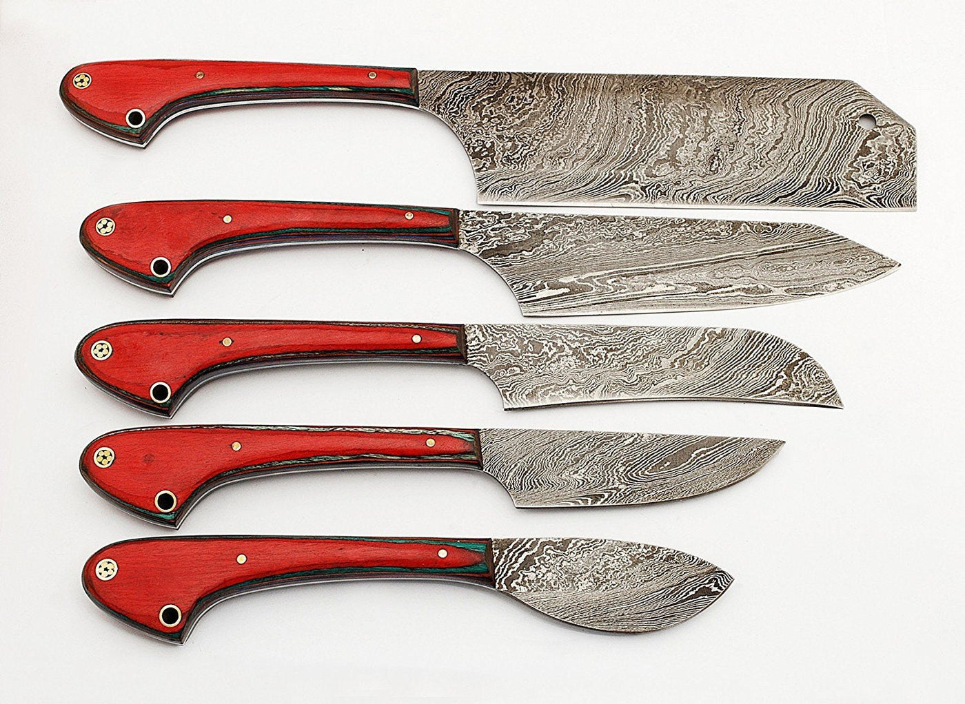 Custom Handmade Damascus steel kitchen/BBQ knives set - Troy Blades