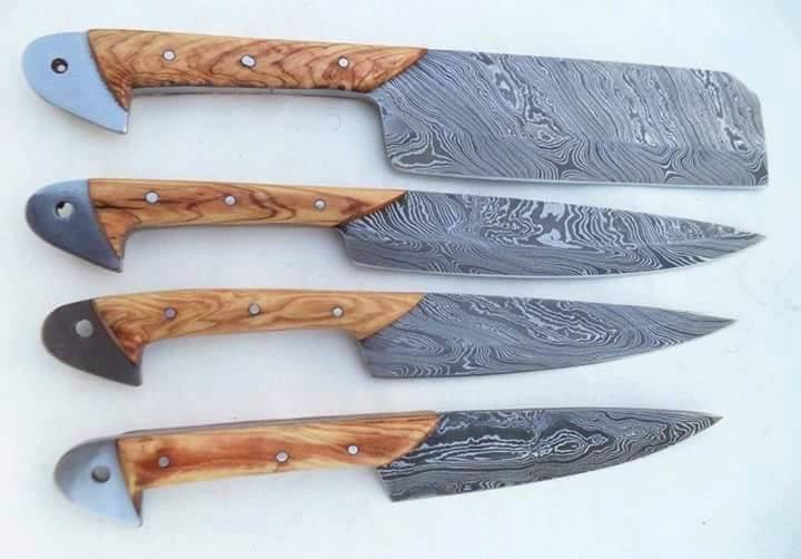 Custom made Damascus knives set - Troy Blades