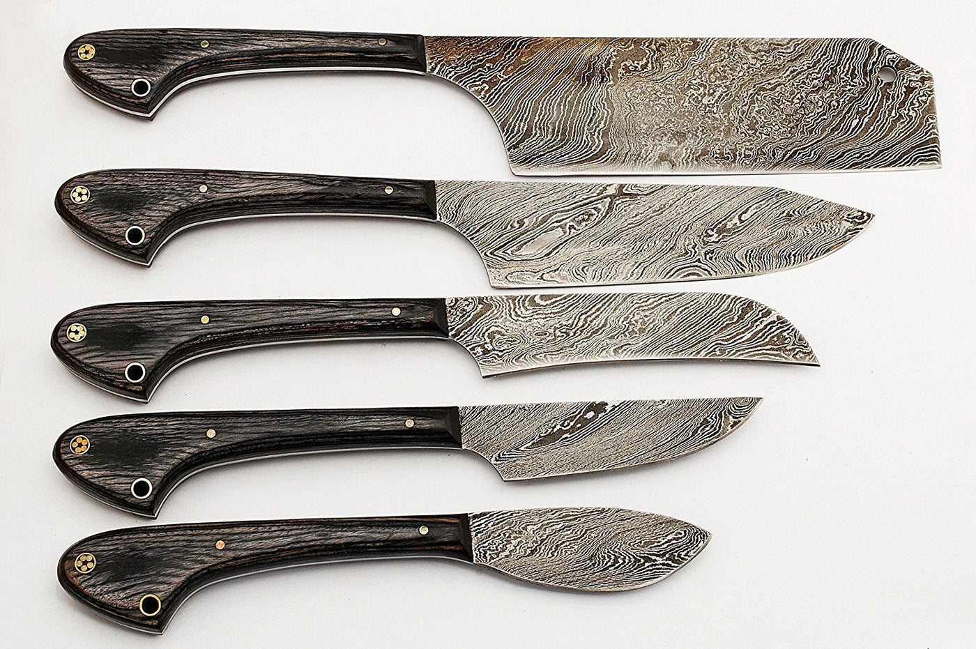 Custom Handmade Damascus steel kitchen/BBQ knives set - Troy Blades