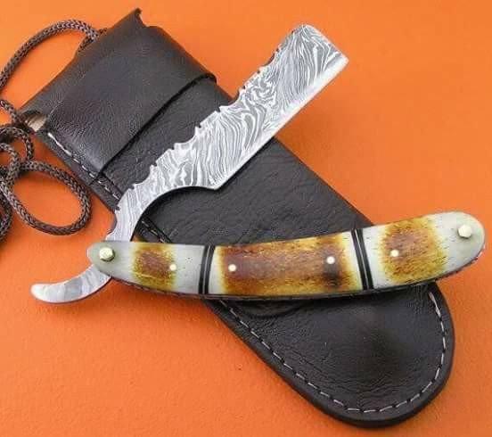 Handmade Damascus Straight Razor - Troy Blades