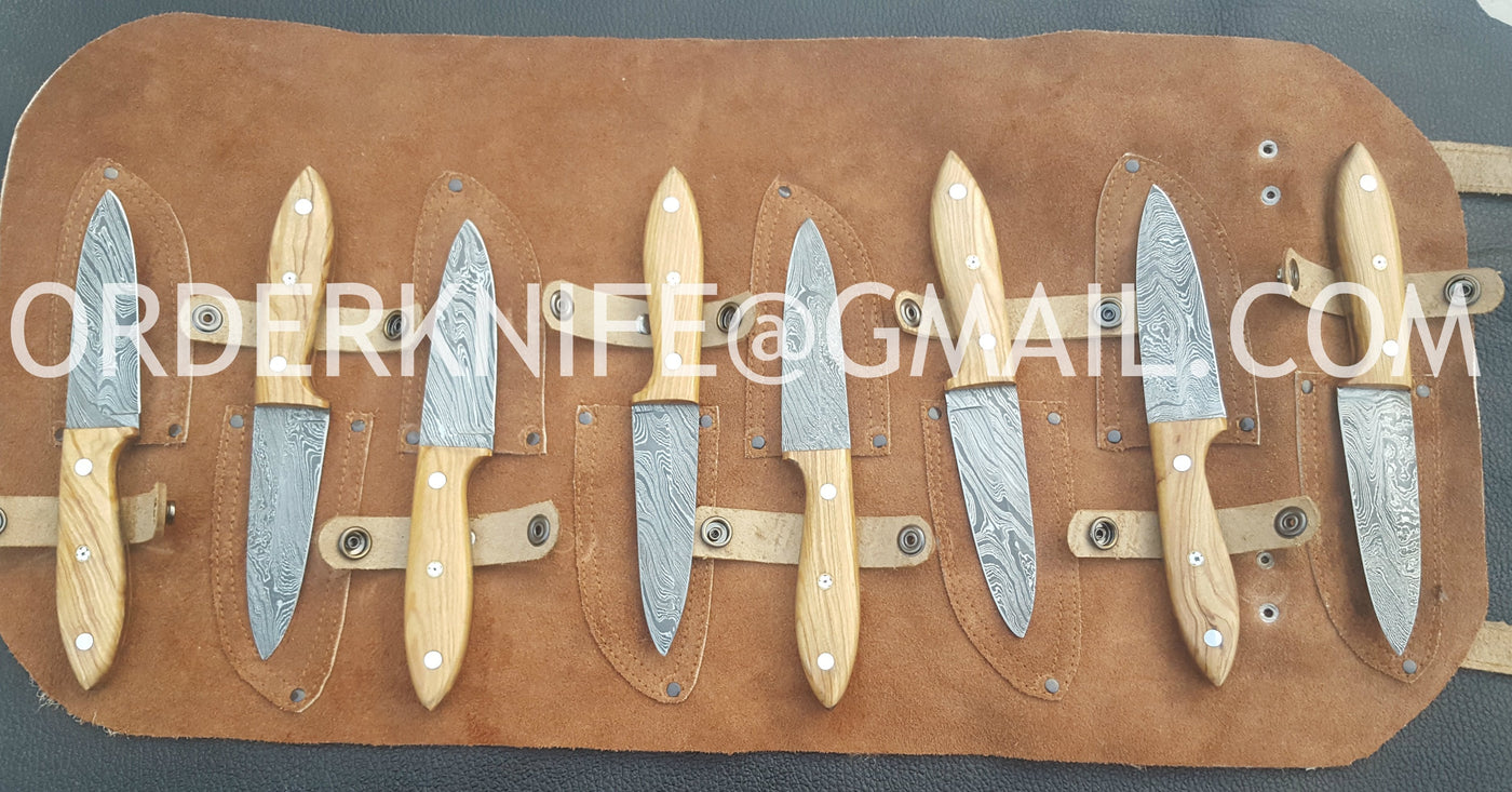 Handmade Damascus steak knives set 8 pcs - Troy Blades