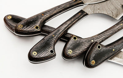 Custom Handmade Damascus steel kitchen/BBQ knives set - Troy Blades