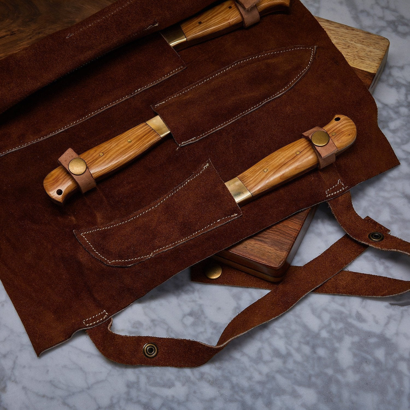 ﻿Handmade Damascus Kitchen Knives Set - Troy Blades