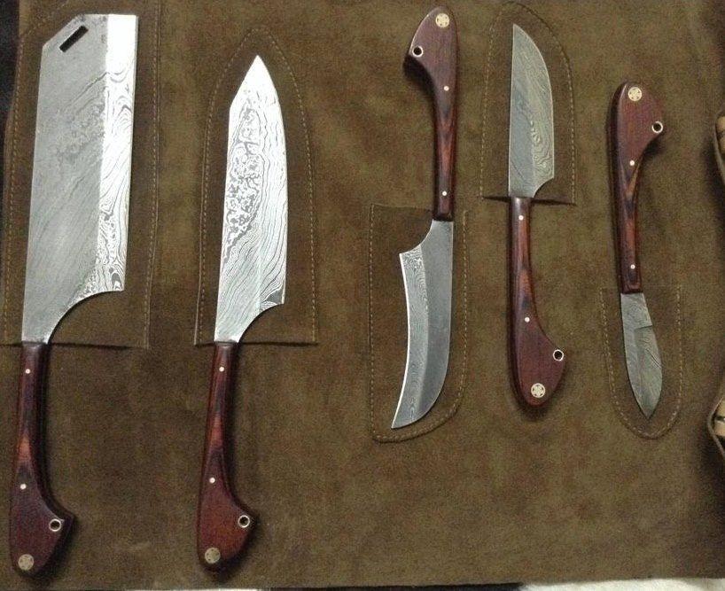 Custom handmade kitchen/outdoor knives set - Troy Blades