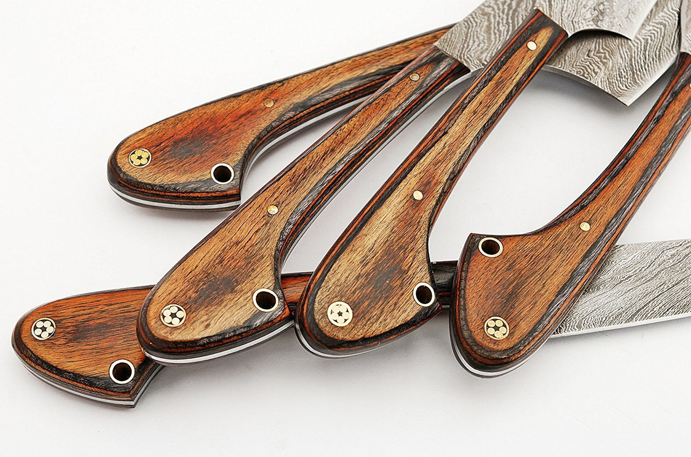 Custom Handmade Damascus steel kitchen/BBQ knives set - Troy Blades