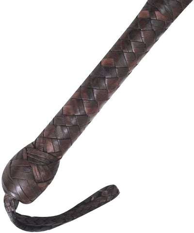 Real & Genuine Kangaroo Hide Leather Bull Whip 8'-16' 12 Plaits Equestrian Bullwhip Leather Belly & Leather Bolster Inside - Troy Blades
