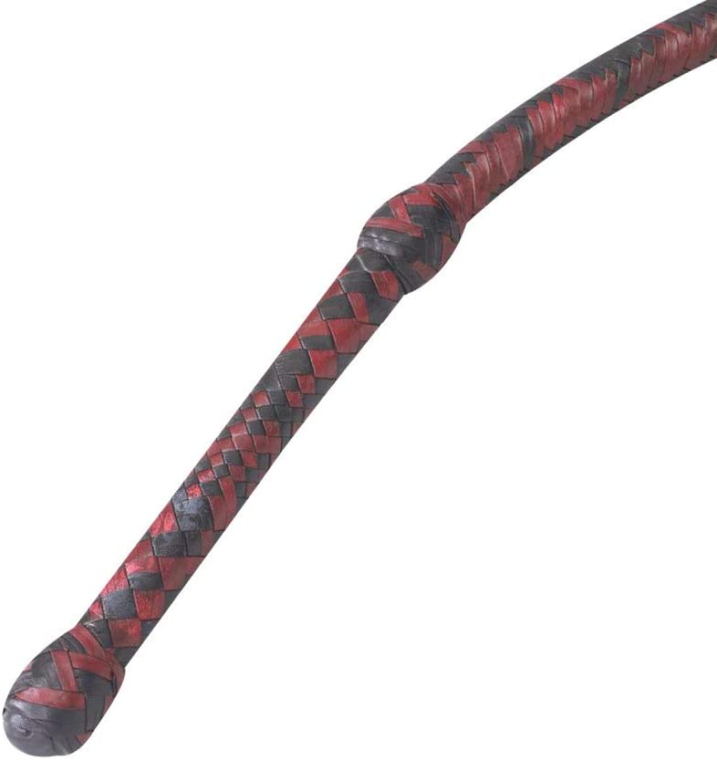 Real & Genuine Kangaroo Hide Leather Bull Whip 8'-16' 12 Plaits Equestrian Bullwhip Leather Belly & Leather Bolster Inside - Troy Blades