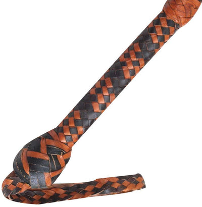 Real & Genuine Kangaroo Hide Leather Bull Whip 8'-16' 12 Plaits Equestrian Bullwhip Leather Belly & Leather Bolster Inside - Troy Blades