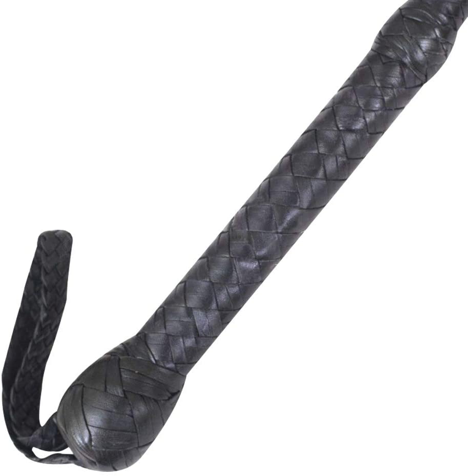 Real & Genuine Kangaroo Hide Leather Bull Whip 8'-16' 12 Plaits Equestrian Bullwhip Leather Belly & Leather Bolster Inside - Troy Blades