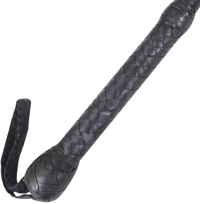 Real & Genuine Kangaroo Hide Leather Bull Whip 8'-16' 12 Plaits Equestrian Bullwhip Leather Belly & Leather Bolster Inside - Troy Blades