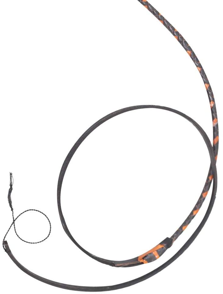 Real & Genuine Kangaroo Hide Leather Bull Whip 8'-16' 12 Plaits Equestrian Bullwhip Leather Belly & Leather Bolster Inside - Troy Blades