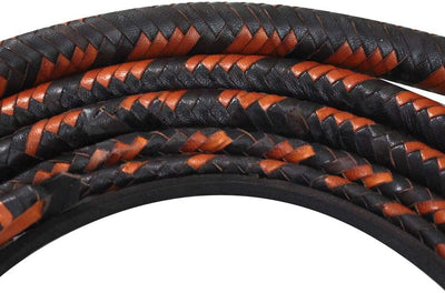 Real & Genuine Kangaroo Hide Leather Bull Whip 8'-16' 12 Plaits Equestrian Bullwhip Leather Belly & Leather Bolster Inside - Troy Blades