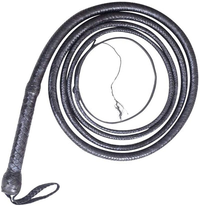 Real & Genuine Kangaroo Hide Leather Bull Whip 8'-16' 12 Plaits Equestrian Bullwhip Leather Belly & Leather Bolster Inside - Troy Blades