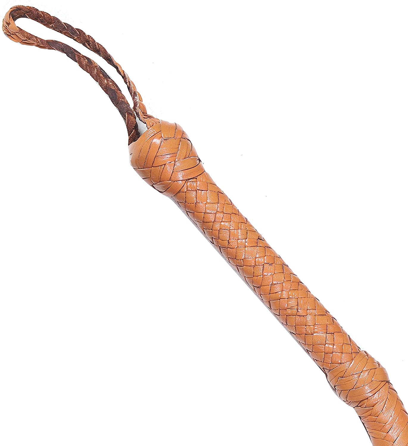 Real & Genuine Kangaroo Hide Leather Bull Whip 8'-16' 12 Plaits Tan Brown Bullwhip Hand Crafted Heavy Duty - Troy Blades