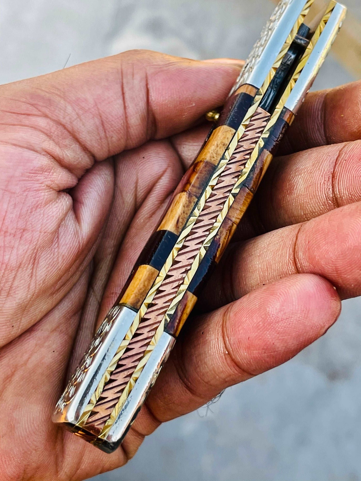 Christmas Gift Beautiful Custom Handmade Damascus Folding knife 40 - Troy Blades