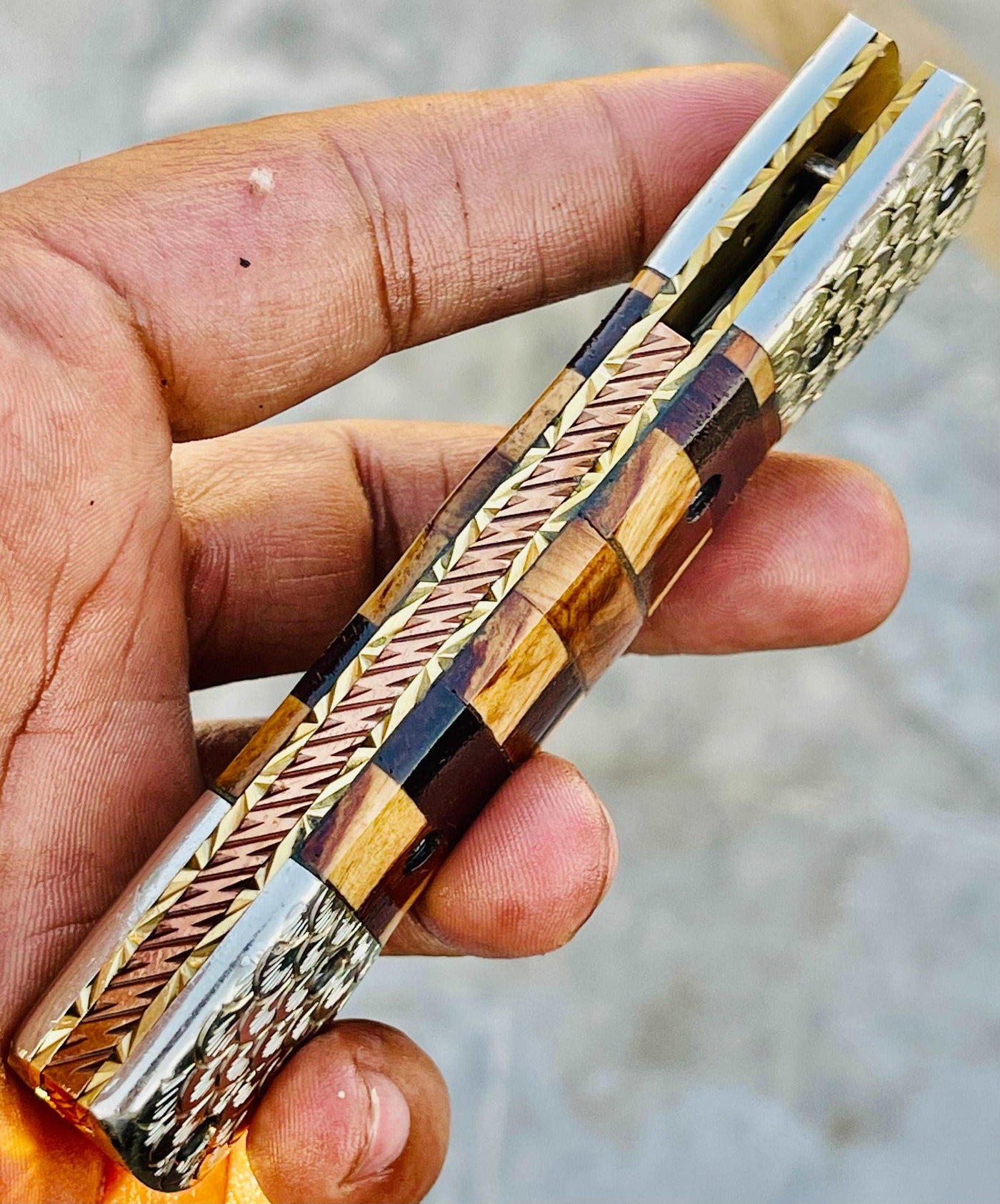 Christmas Gift Beautiful Custom Handmade Damascus Folding knife 40 - Troy Blades