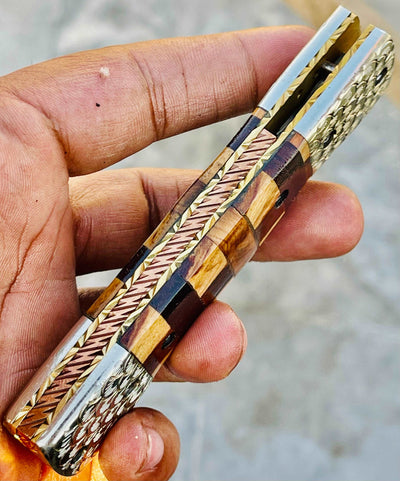 Christmas Gift Beautiful Custom Handmade Damascus Folding knife 40 - Troy Blades