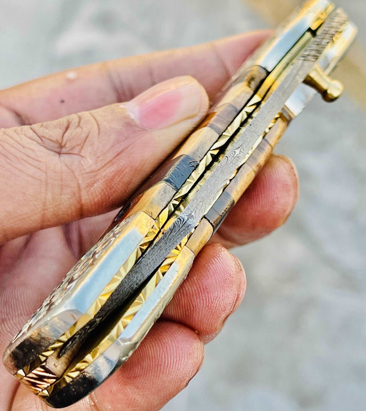 Christmas Gift Beautiful Custom Handmade Damascus Folding knife 40 - Troy Blades