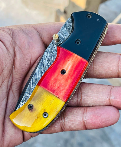 Christmas Gift Beautiful Custom Handmade Damascus Folding knife 34 - Troy Blades