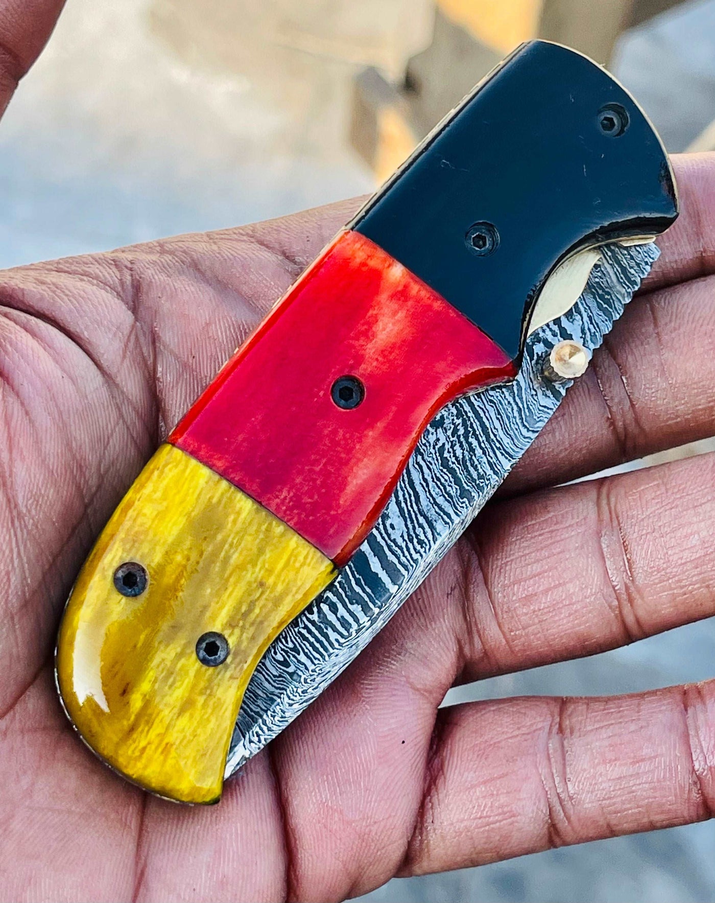 Christmas Gift Beautiful Custom Handmade Damascus Folding knife 34 - Troy Blades