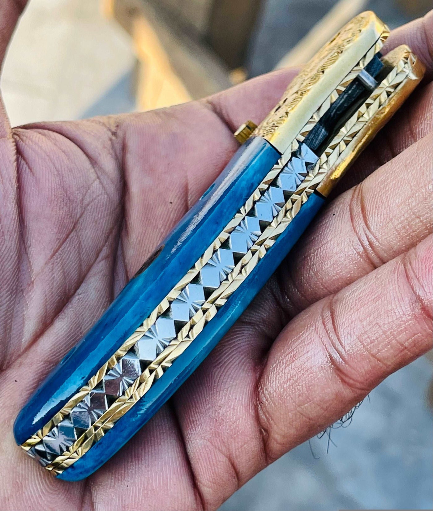 Christmas Gift Beautiful Custom Handmade Damascus Folding knife 29 - Troy Blades