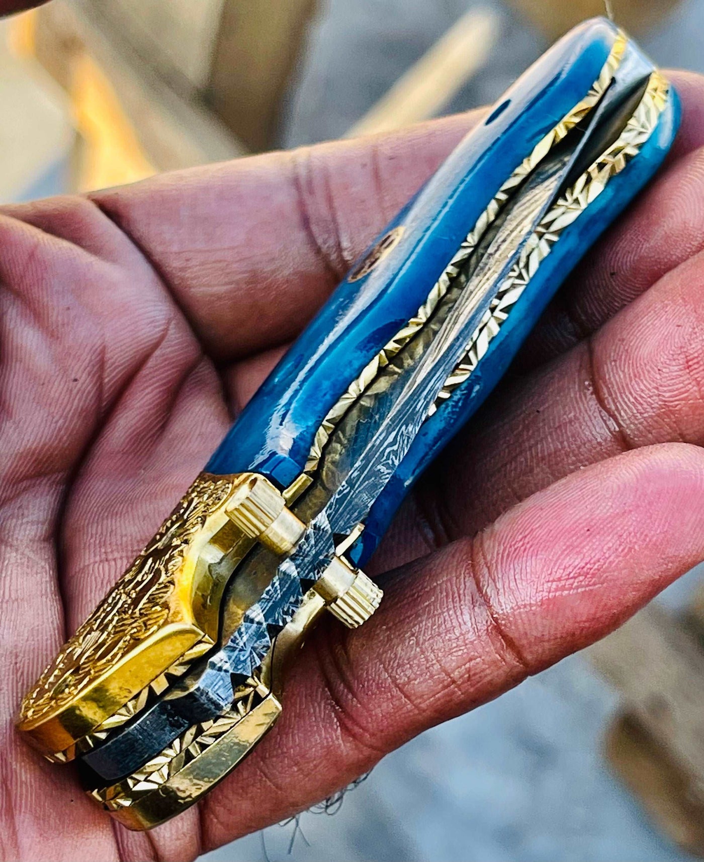 Christmas Gift Beautiful Custom Handmade Damascus Folding knife 29 - Troy Blades