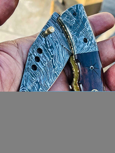 Christmas Gift Beautiful Custom Handmade Damascus Folding knife 28 - Troy Blades