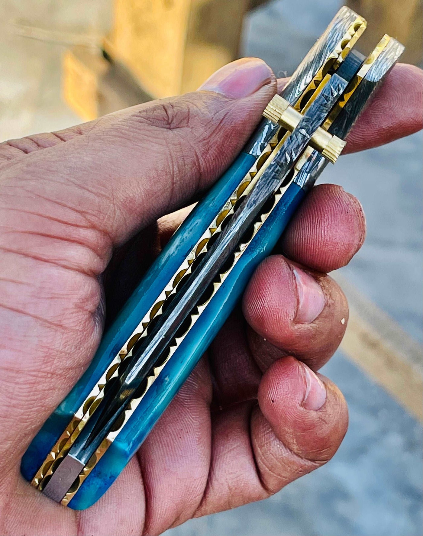 Christmas Gift Beautiful Custom Handmade Damascus Folding knife21 - Troy Blades