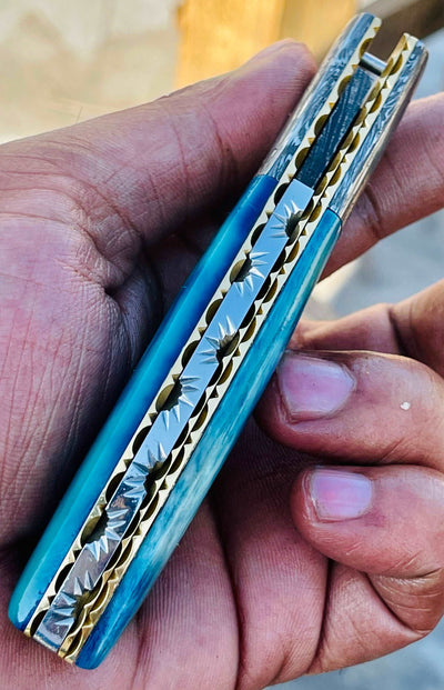 Christmas Gift Beautiful Custom Handmade Damascus Folding knife21 - Troy Blades