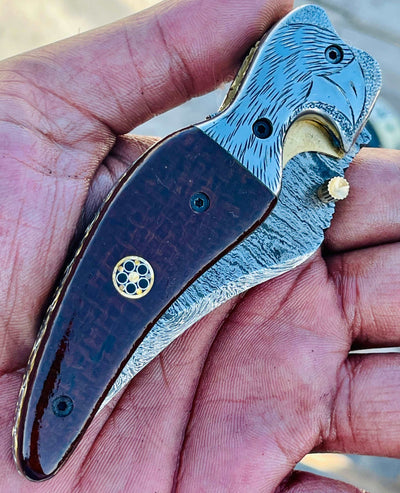 Christmas Gift Beautiful Custom Handmade Damascus Folding knife2 - Troy Blades