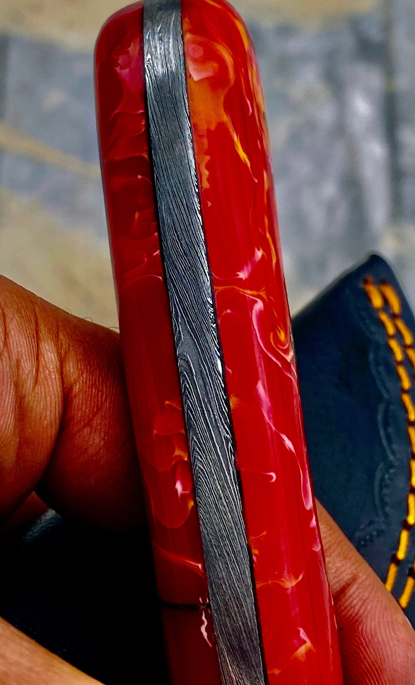 GIFT SERIES Custom Handmade Damascus Hunting skinning knife with Leather sheathe - Troy Blades